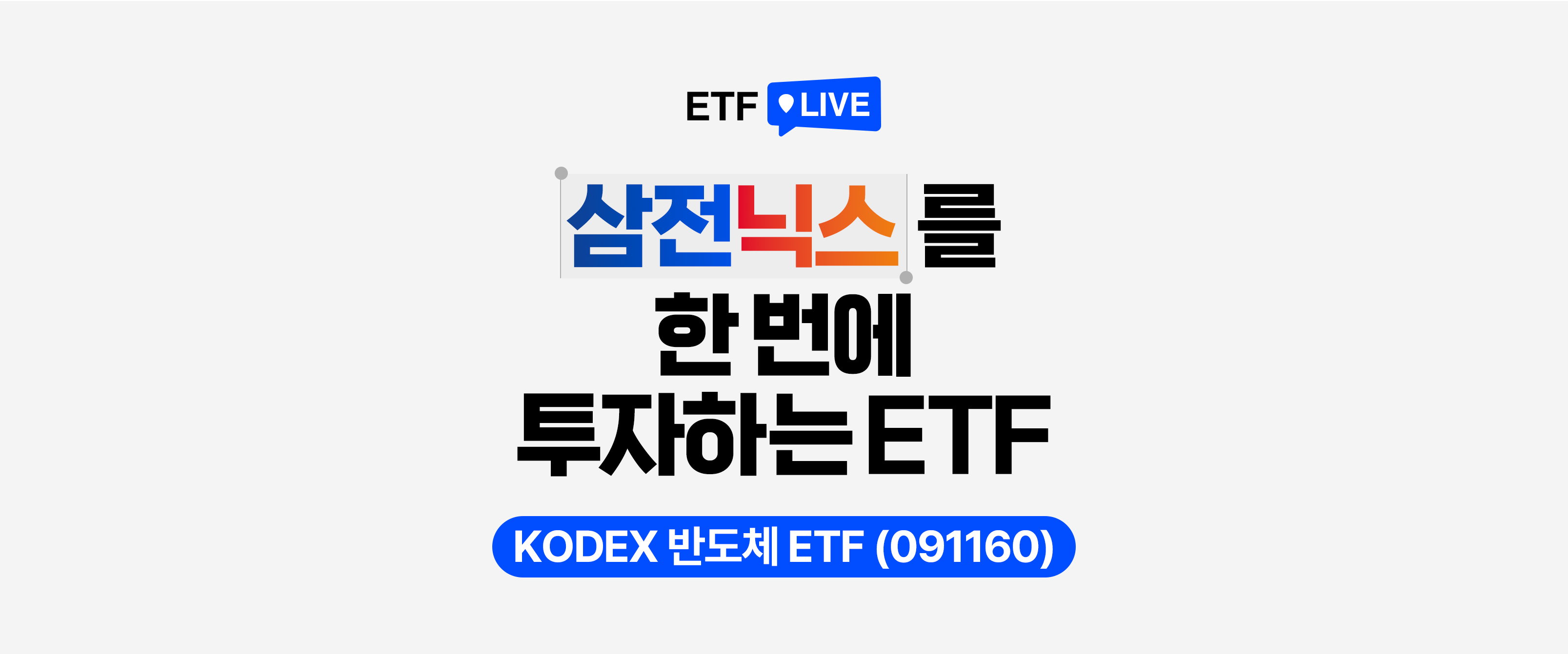 ETF LIVE  삼전닉스를 한 번에 투자하는 ETF