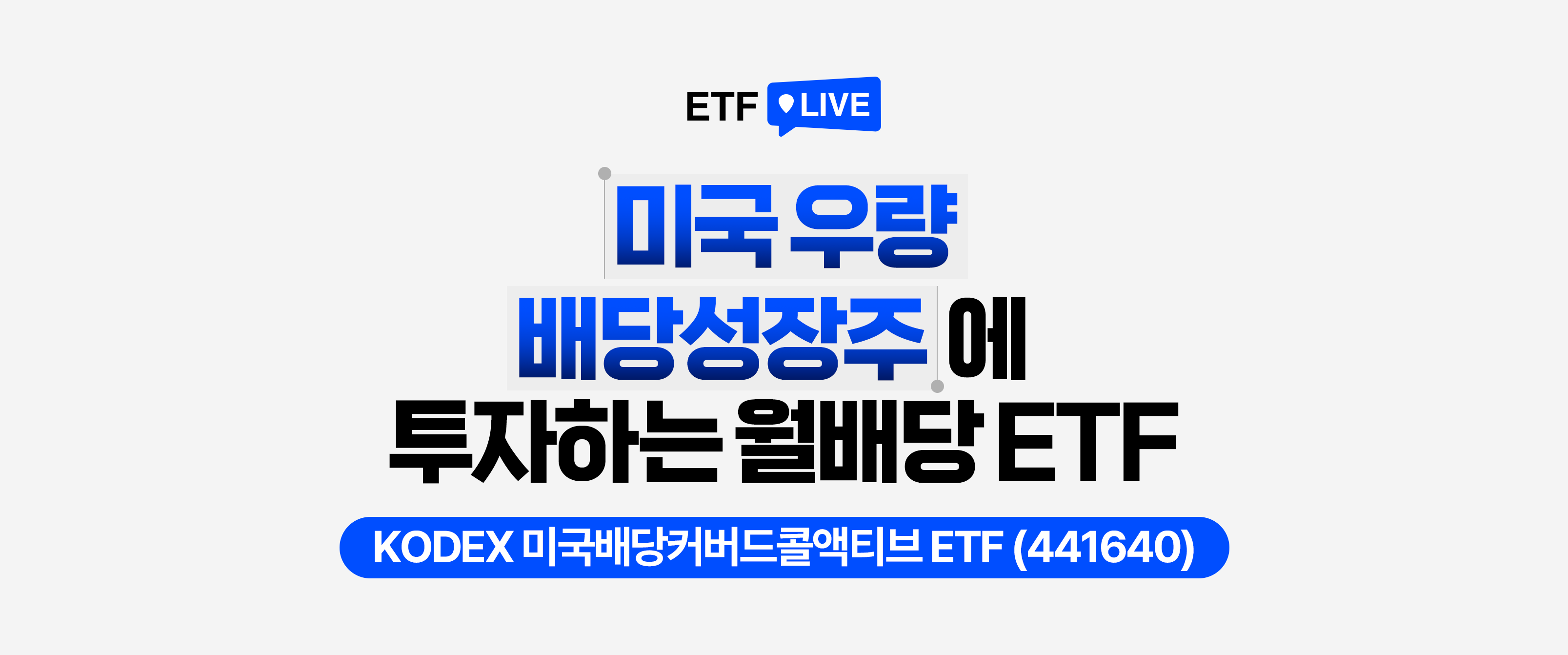 ETF LIVE : 미국 우량주에 투자하는 월배당 ETF